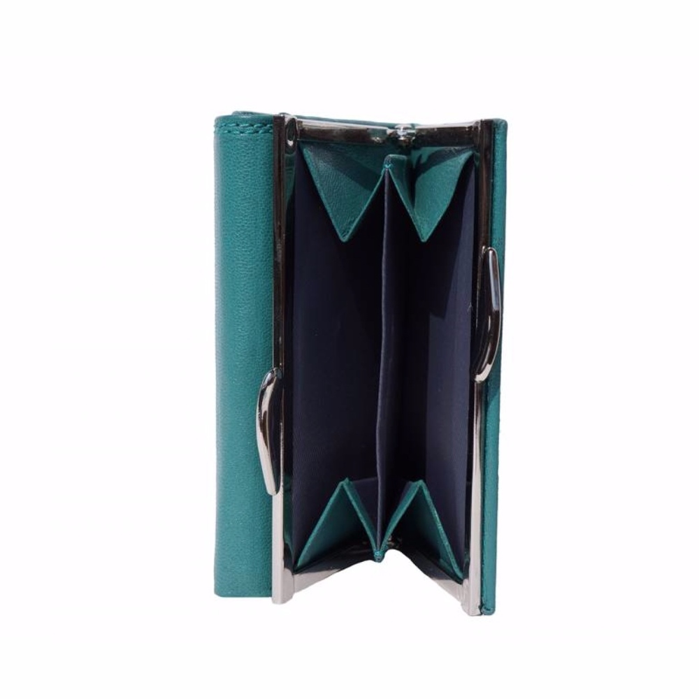 HAND MADE 🇮🇹ITALIAN 🇮🇹LEATHER WALLET TURQUOISE - Picture 6 of 7